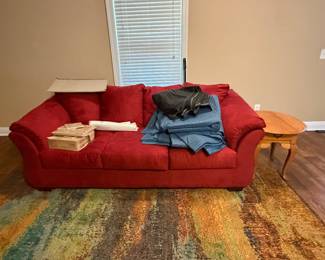 Red Sofa and Matching Loveseat 
