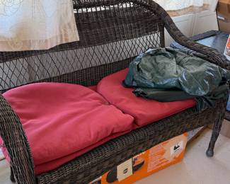 Wicker settee
