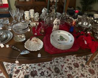 Dining Room table set for Christmas
