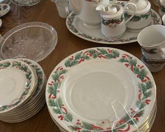 Holiday dinnerware in two patterns