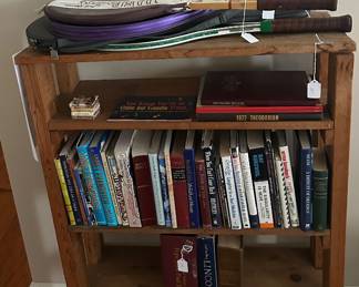 Many books - also several tennis rackets