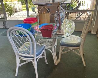 Rattan table and four chairs