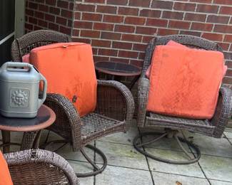 Outdoor chairs and tables