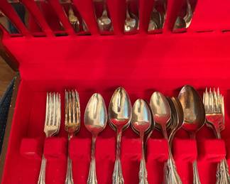 Full set of plated flatware