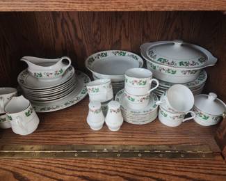 Vintage Porcelain Christmas Dinnerware set