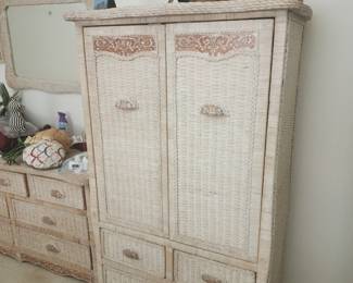 Pier One Wicker and rattan Armoire - part of set
