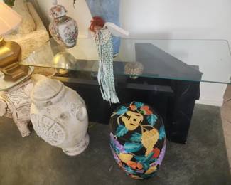 Large outdoor pottery lidded urn