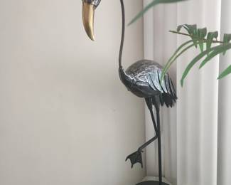 Vintage metal flamingo