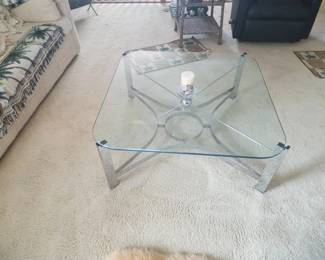 Glasstop coffee table