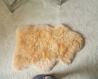 Tanned sheepskin rug