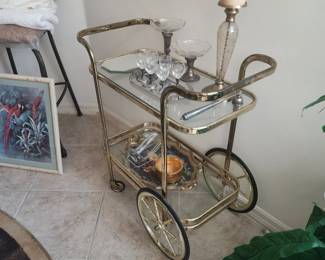 Brass and Glass bar set