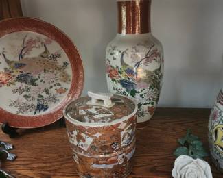 Japanese hand painted jar