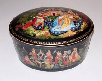 106 Russian Porcelain Palekh Box "The Tale of Tsar Saltan"