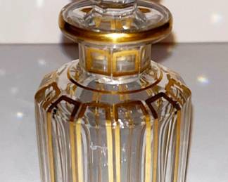 78 Baccarat Crystal Perfume Decanter "Cotes Plates" French