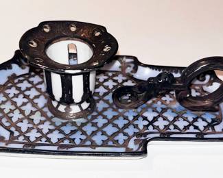 150 Antique Porcelain Chamberstick Candle Holder w/ Lattice