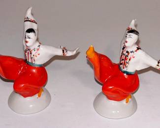 92 Soviet-Era USSR Porcelain Ukrainian Folk Dancer Figurines (SET of 2)