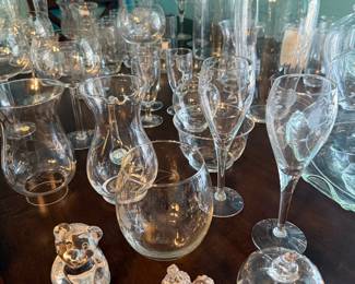 **Princess House Crystal Collection** – Extensive collection of Princess House crystal including stemware, tumblers, wine glasses, champagne flutes, hurricane candle holders, vases, pitchers, canisters, serving pieces, and decorative accessories. A beautiful assortment for entertaining, collecting, or adding to an existing Princess House collection. Items sold individually unless noted.