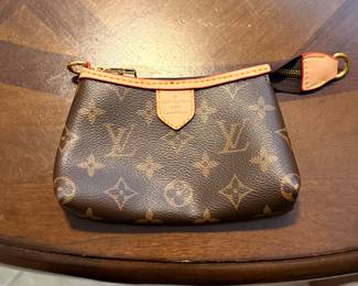 Louis Vuitton-Inspired Monogram coin Bag – Monogram print coin bag inspired by the iconic Louis Vuitton, featuring contrasting trim.