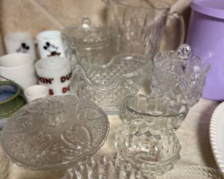 Variety of crystal and clear glass