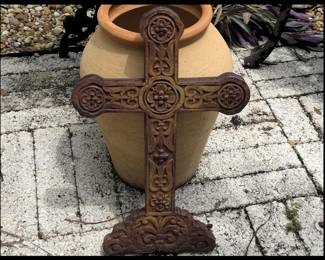Large Rusty Cast Iron Cross