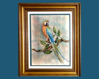 Pretty Signed Parrot Print