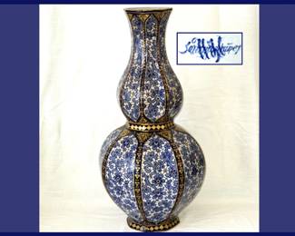 Large Vase Marked Sarreguemines; Mark used from 1875 to 1900