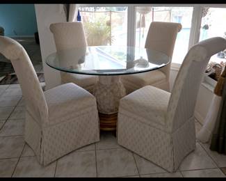 Lovely Dinette Set Chairs have Brand New Palm Print Covers that are included