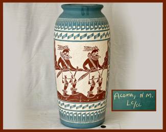 Large Acoma NM Pottery Signed LC/CC