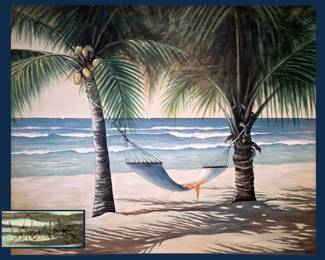 Very Large Reynolds Print on Canvas; Titled Isolated Pleasures