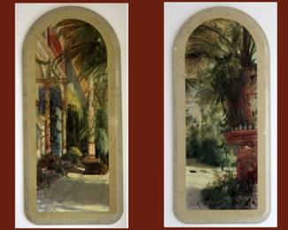 Diptych Depicting the Exoctic Palm House on Peacock Island