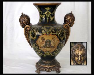 Urn with a Lion and Unicorn and Heads of Athena with Rams