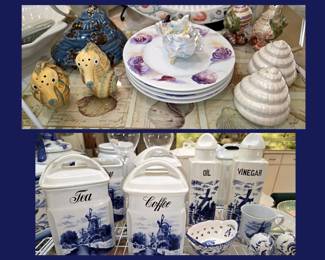 Sealife Salt and Pepper Shakers and Dishes & Canister Set