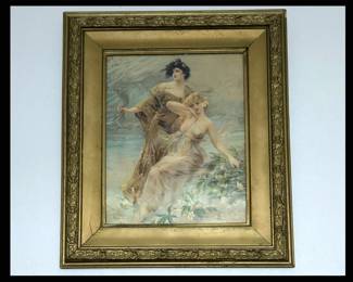 Beautifully Framed Maidens Dream Print, Originally by Edouard Bisson