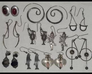 Sterling and Silver Tone earrings