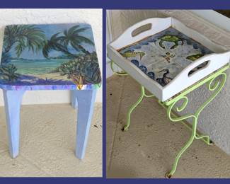 2 Small Tropical Themed Tables