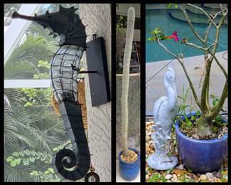 Seahorse Candle Holder, Tall Cactus and Heron