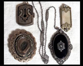 Antique Locket and Antique Pendant with Hair Inside