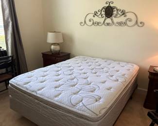 Queen Mattress and Box Spring w/Metal Bed Frame