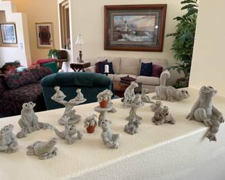 Quarry Critters Frog & Turtle Figurines, various sizes