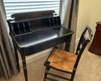 Authentic L. Hitchcock.Hitchcock's-Ville.Conn.Warranted" signature on back of desk w/chair (not marked)
