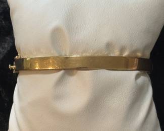 14kt gold cuff bracelet w/diamonds (image 2, underside of cuff)