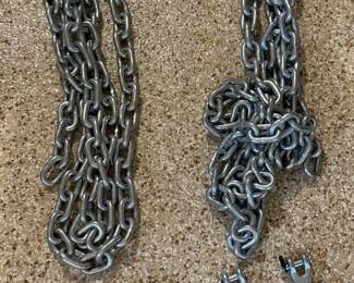 (2) 12.5' chain link, (4) Clevis Grab Hooks