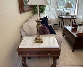 Marble Top End Table