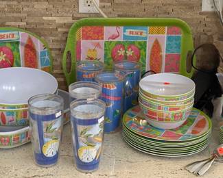 Flip Flop Beachy Dinnerware and Serving Pieces