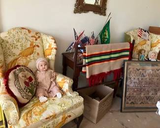 Framed ethnic textile, blankets