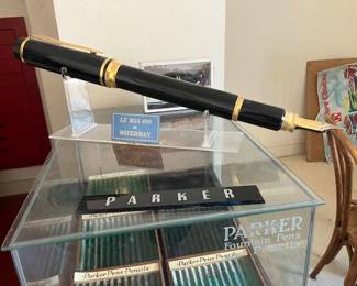 Large Waterman fountain pen store display with stand, Le Man 100.  