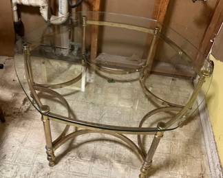 MidCentury brass/glass table