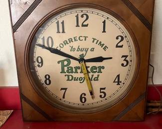 Parker Duofold electric closk, store display, original.