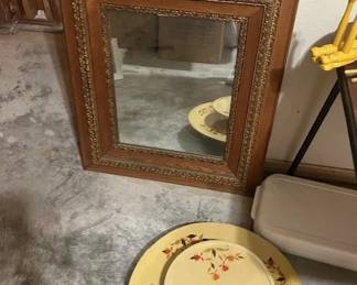 Antique mirror, vintage lazy susan