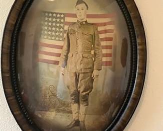 WWI convex glass frame